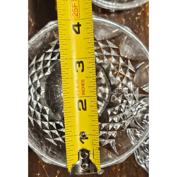 2 Vintage Glass flower Frog Clear & Candy Dish Faceted Lidded Footed - Picture 11 of 11